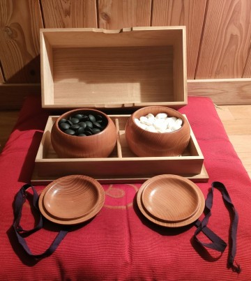 美麗品！蛤碁石37号、欅碁笥、収納桐箱セット！