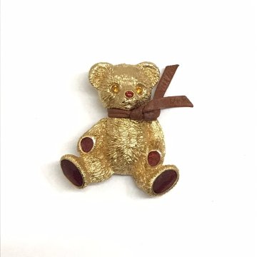 中古品 Burberrys バーバリー ブローチ アクセサリー クマ テディーベアモチーフ GP ラインストーン付き 質屋出品