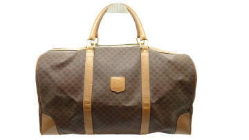 【1円～】CELINE セリーヌ マカダム柄 ボストンバッグ ブラウン PVC レディース【中古品】