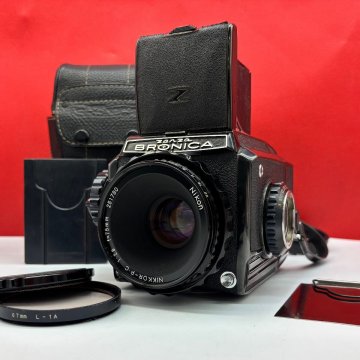 N20 ZENZA BRONICA S2 後期 ブラック NIKKOR-P・C F2.8 75mm 中判フィルムカメラ 動作品 1円スタート ゼンザブロニカ