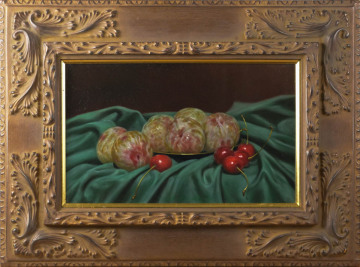 三嶋哲也 ソルダムとチェリー 油彩 M5号 真作保証