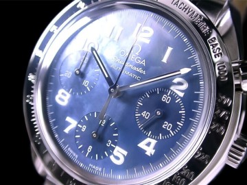 ★極美品 希少 OMEGA オメガ スピードマスター 黒蝶貝 ブラックシェル クロノグラフ Cal.3220 綺麗！★