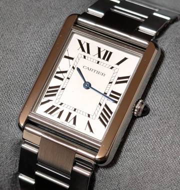 格安出品 美品 カルティエ タンクソロ LM ステンレス シルバー メンズ スクエア 腕時計 3169 クォーツ 0052 マスト Cartier ドレス SS