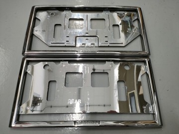 【１円スタート】ナンバーフレーム ホンダ HONDA メッキ 前後セット　枠　ナンバーカバー　ライセンス　リム