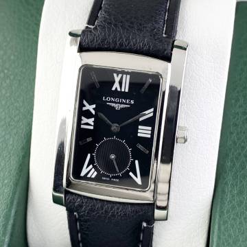 【1円〜】LONGINES ロンジン 腕時計 メンズ ドルチェヴィータ L5.655.4 スモセコ ブラック文字盤 スクエア 可動品