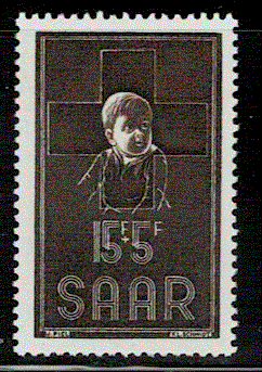 《ザール》1954年　赤十字　１種