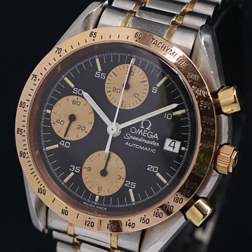 1円 稼働 良品 オメガ PG&times;SS 3317.50 スピードマスター デイト AT/自動巻 ブラック文字盤 メンズ腕時計 0558030 11GTT KMR