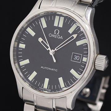 1円 稼働 オメガ クラシック ダイナミックデイト 5203.51 AT/自動巻 ブラック文字盤 メンズ腕時計 8645010 1GTT SMZ