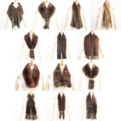 売切り!!★r8fu011806★セーブル ショール マフラー 13本セット まとめ売り （SOBOL ソボル 1本） ＊同梱発送不可