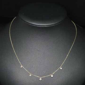 K18!!0.5ct!!■天然ダイヤモンドネックレス■J 約1.5g 約44cm diamond necklace ペンダント jewelry ジュエリー EB7/EB8 U384