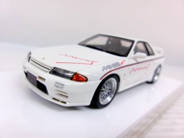 アイドロン 1/43 マインズ スカイライン GT-R (BNR32) N1 ホワイト/BBS LM Evolutionホイール (1534-832)
