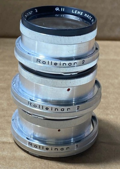 3個セット ローライ Rollei HEIDOSMAT-ROLLEINAR 1*1/Rollei HEIDOSMAT-ROLLEINAR 2*2クローズアップレンズ ローライフレックス用