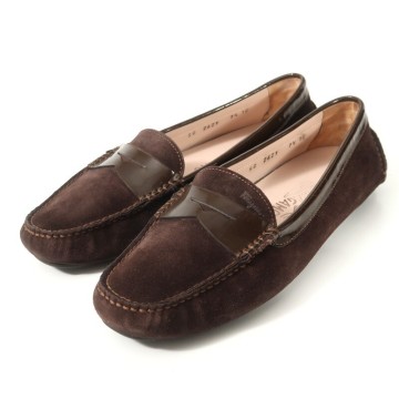 MI5281*イタリア製 サルヴァトーレフェラガモ 7.5C(24.5cm相当) スエードレザー ドライビングシューズ ローファー モカシン ブラウン