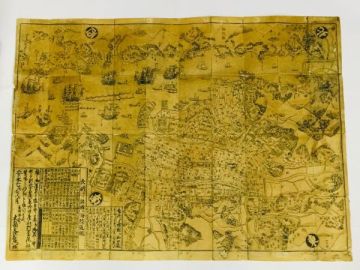 「肥州長崎図」大畠文次右衛門 安永7年 1舗｜古地図 九州 木版 江戸時代 資料 長崎県 市街 戦前 古書 和本 古典籍