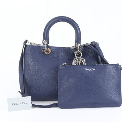 1円■極美品■クリスチャンディオール■ギャランティ付■ディオリッシモ ポーチ付 レザー ハンドバッグ ショルダー レディース REM DJ7-4