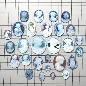 ☆1円～売り切り！☆ポーリー、シュミットなど　作家物ストーンカメオ　ルースまとめ　アンティーク　裸石　現状品　ジャンク品