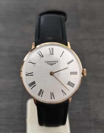 手巻き 稼働品 ロンジン メンズ腕時計 シルバーローマ数字文字盤 