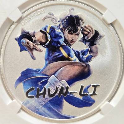 【★１円スタート★ 最高鑑定 MS70 】2022年 ツバル 銀貨 NGC 1ドル カプコン ストリートファイター チュンリー アンティーク モダンコイン