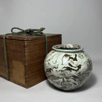 韓国美術　李朝　高麗　練り上げ　練上　丸罐　練上罐　朝鮮　新羅　時代物