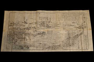 T580　木版画　金澤八景之図　古地図　アンティーク　古道具　古書　和書　古文書