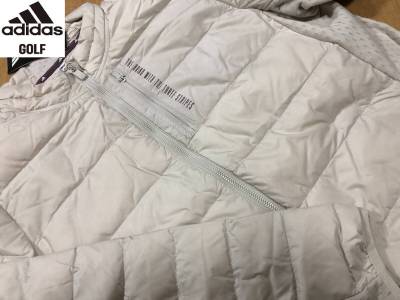・スピード発送 新品未使用 adidasGolf(アディダスゴルフ) 秋冬 WIND.RDY 撥水加工 フルジップダウンジャケット JTY62(アルミナ)Ｌ