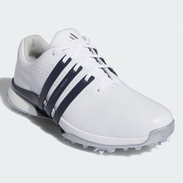 ・スピード発送 新品未使用 adidasGolf 高反発軽量ゴルフシューズ IF0245(ホワイト/ネイビー/メタリック)２５．５ＣＭ TOUR360 24 
