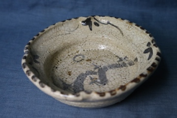 焼物　鉄絵　鉢　検絵志野美濃向付茶道具菓子器桃山江戸珍品希少骨董オブジェ時代