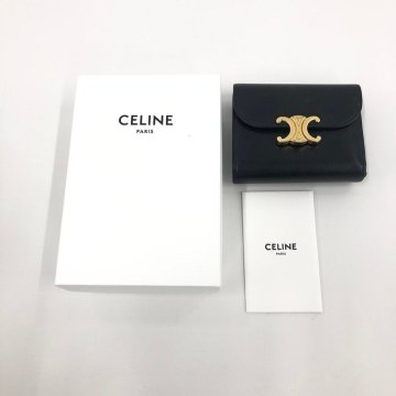 CELINE セリーヌ トリオンフ スモールフラップウォレット 箱つき【EAAM9036】