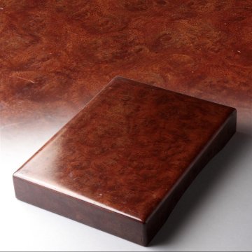 FE481 時代木工芸 欅玉杢 硯箱 縦23.8cm・欅玉杢長方箱・文箱・硯筥・道具箱 書道具 古美術