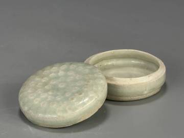 UJ12‐41CY　中国美術　景徳鎮窯　湖田窯　影青釉　青白磁　香合　蓋物　時代物　古物　唐物　宋　香道具　