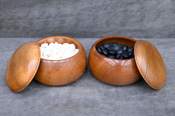 KK17 美品 極厚 蛤 ハマグリ 那智黒 碁石 碁笥 セット 囲碁 