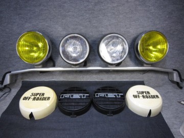 ◆当時物 パジェロ フォグ グリルガード 一式セット／三菱 パジェロ V20 V40 FET SUPER OFF ROADER フォグライト 中古 現状◆