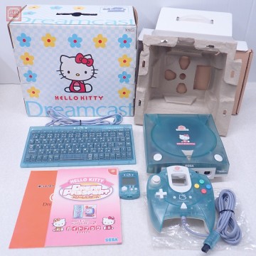 1円〜 動作品 希少 レア DC ドリームキャスト 本体 ハローキティVer. スケルトンブルー HKT-3000 サンリオ セガ SANRIO SEGA 箱付【20
