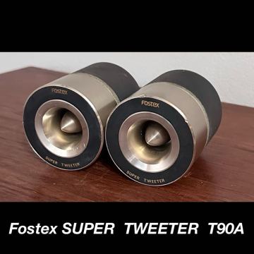 ④【FOSTEX T90A】 ホーンスーパーツィーター SUPER TWEETER ペア ホーン型 オーディオ ツイーター●コレクター放出品 他多数同時出品中●