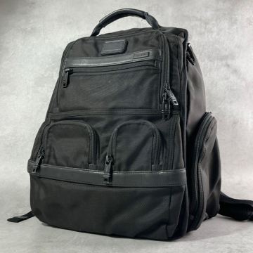 【美品】トゥミ TUMI メンズビジネス リュック バックパック バッグ バリスティックナイロン ロゴ レザー 黒 A4/PC◎ アルファブラボ