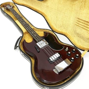 動作品 Greco グレコ SGタイプ エレキベース ワインレッド 弦楽器 ハードケース付属 alpひ0107