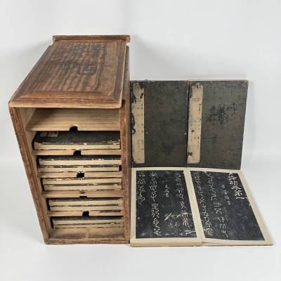 清版　絳帖　12巻揃　明治期箱書　【説明欄に詳細画像有り】　中国　書道　古書　漢籍　法帖　拓本　和書