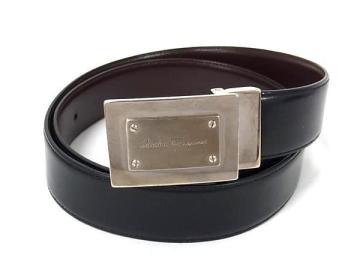 1円 ■美品■ Salvatore Ferragamo フェラガモ レザー ベルト ビジネス 紳士 メンズ ブラック系 ブラウン系 BS2146