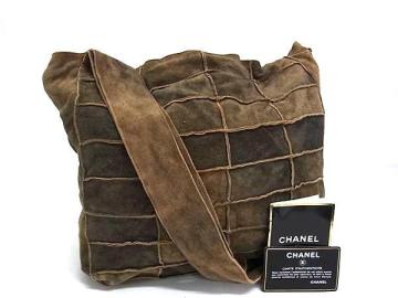 1円 CHANEL シャネル チョコバー スエード トートバッグ ショルダーバッグ 肩掛けかばん レディース ブラウン系 FT5219