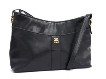 1円 GIVENCHY ジバンシィ レザー クロスボディ ショルダーバッグ 斜め掛け 肩掛け レディース ブラック系 BN7249