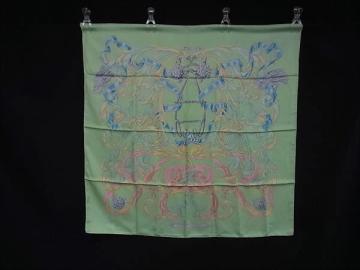 1円 ■新品同様■ HERMES エルメス LE MORS A LA CONETABLE【轡の気品】カレ90 シルク 大判 スカーフ ストール ライトグリーン系 FV7093