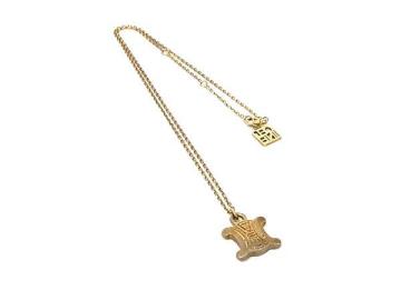 1円 CELINE セリーヌ マカダム トリオンフ ネックレス ペンダント アクセサリー メンズ レディース ゴールド系 FV7227