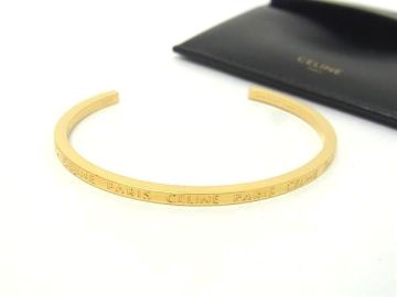 1円 ■美品■ CELINE セリーヌ シンカフ バングル ブレスレット アクセサリー レディース ゴールド系 FV8590