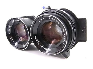 e15174　MAMIYA SEKOR 1:2.8 f=80mm AK マミヤ 二眼レンズ シャッターOK (4)