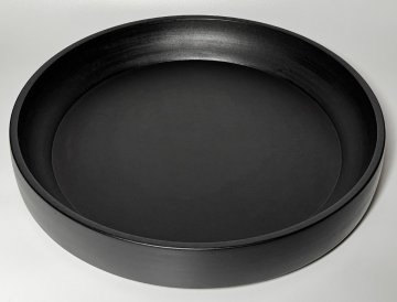 希少作【赤木明登】作　黒大盆　黒丸大盆　紙箱(共箱)　胴径37.8cm　本物保証