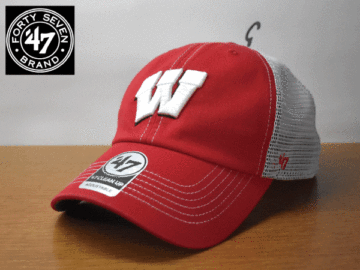C609《未使用品》47 BRAND 47ブランド【フリーサイズ】USカレッジ WISCONSIN BADGERS バジャーズ 野球帽 帽子 キャップ USモデル