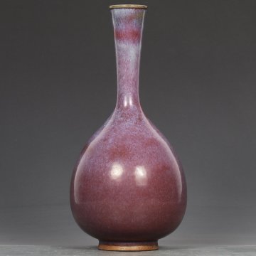 【安】宋時代 鈞窯長頸胆瓶 共箱 唐瓷 染付 古陶瓷 中国古美術 古董品 264