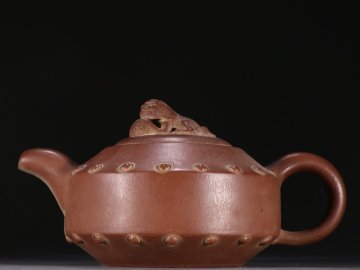 【安】急須 在銘 鼓釘紋茶壺 宜興紫砂 常滑 朱泥急須 煎茶道具 茶壷 古董品 時代物 266