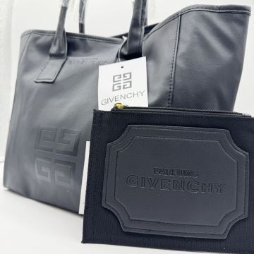 1円〜 新品未使用 GIVENCHY ジバンシー ジバンシィ メンズ トートバッグ ビジネス ショルダー ハンド ポーチ付き ブラック 黒 A4収納 通勤