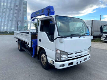 ◆平成26年 いすゞエルフ 2t 平ボディ タダノ4段クレーン フックイン ラジコン付 全塗装済◆